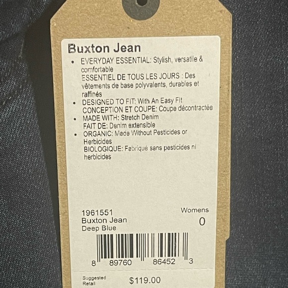 prAna Buxton Slim Boyfriend Fit Jeans in Deep Blue Size 0 (Waist 25) NWT - Picture 12 of 12